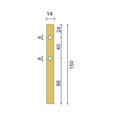 Poteau rond 14x150 cm avec 2 trous en bois imprégné en autoclave