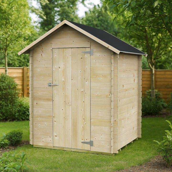 Abri de jardin en bois Mario 146X130 avec porte aveugle simple