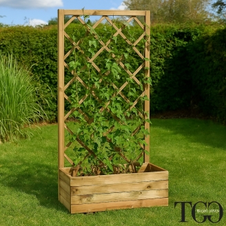 Jardinières en Bois - Jardinière Susy avec Grille 70X35X H140 Cm