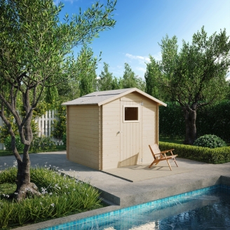 Maison en bois Debora 2x2 avec porte-fenêtre simple