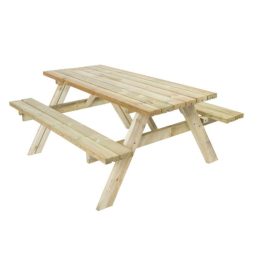 Ensemble brasserie table de pique-nique en bois avec bancs pliables Paysage 42 mm pour jardin et terrasse 177 x 153 x 76 cm