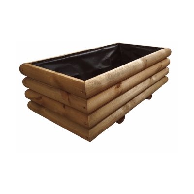Jardinière en bois pour extérieur Fairy 47x87xH 29 cm, couleur châtaigne