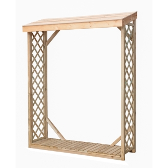 Hangar à bois avec treillis Jessy 162x60x205 cm en bois de conifère imprégné en autoclave