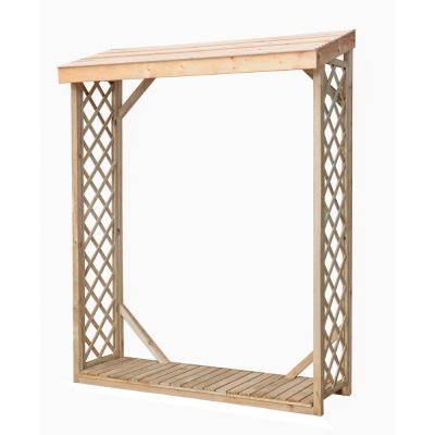 Hangar à bois avec treillis Jessy 162x60x205 cm en bois de conifère imprégné en autoclave