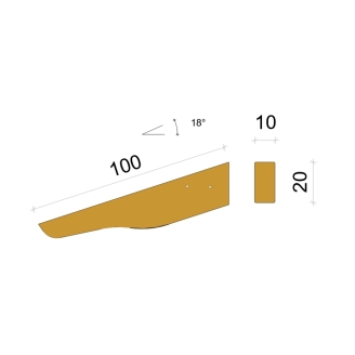 Étagère en sapin lamellé-collé Oslo 10x20x100 cm