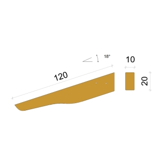 Étagère porteuse en sapin lamellé-collé Oslo 10x20x120 cm