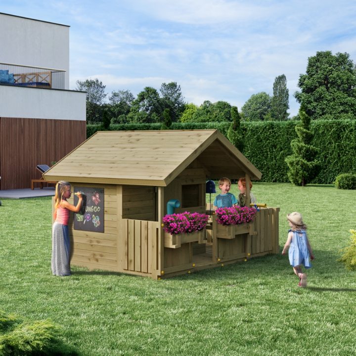Maisonnette en bois pour enfants Fungoo Sunny Bandcorner – Jeu de jardin