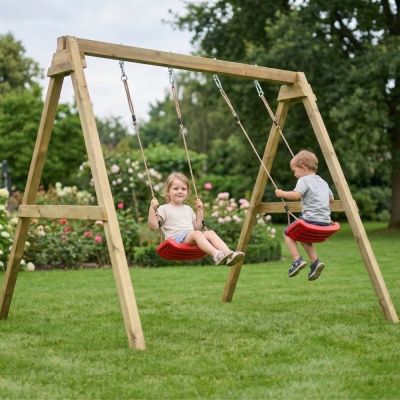 Balançoire en bois Maxplay Swing – Double siège pour jardin