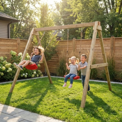 Balançoire en bois Maxplay Swing – Double siège pour jardin