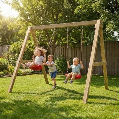 Balançoire en bois Maxplay Swing – Double siège pour jardin