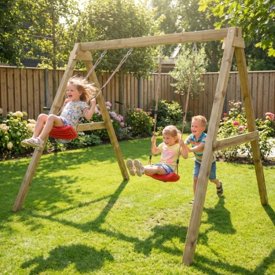Balançoire en bois Maxplay Swing – Double siège pour jardin