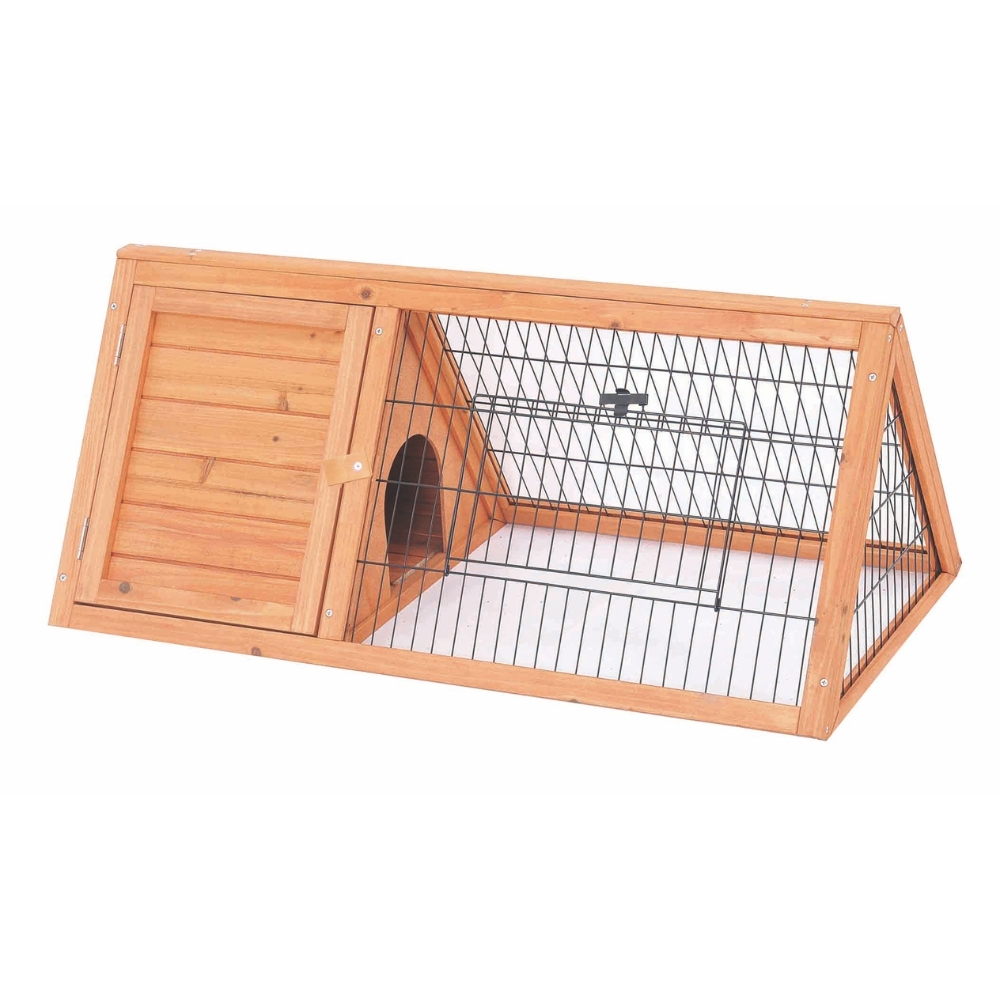 Clapier en bois extérieur avec abri et enclos 116 x 50 x 41 cm – Farm 3