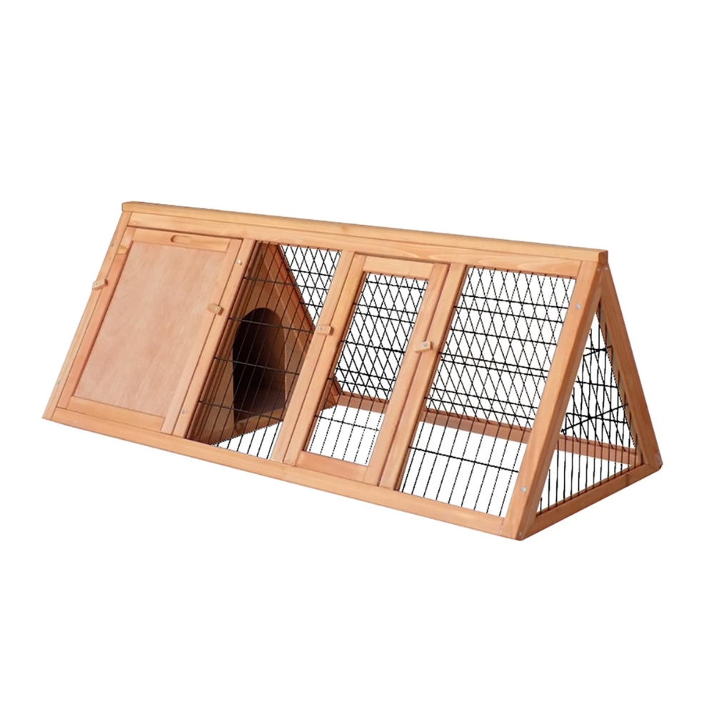 Clapier en bois de jardin avec abri et enclos pour lapins et cochons d’Inde 118 x 50 x 45 cm – Farm 4