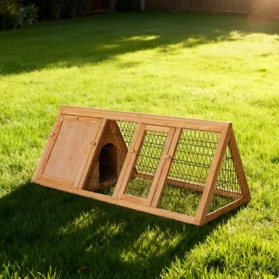Clapier en bois de jardin avec abri et enclos pour lapins et cochons d’Inde 118 x 50 x 45 cm – Farm 4