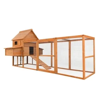 Grand poulailler en bois pour extérieur avec grand enclos 310 x 150 x 150 cm – Farm 6