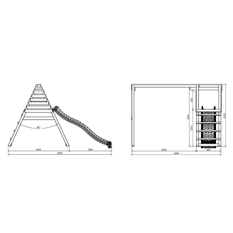 Aire de jeux en bois Maxplay Gym – Toboggan Rouge et Double Balançoire pour jardin