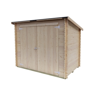 Abri de jardin adossé Oscar 218x130 cm en bois avec plancher et double porte