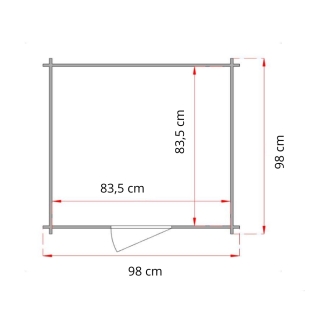Cabane de jardin en bois pour enfants Heidi 1x1 m Blockhouse 12 mm avec porte et fenêtre