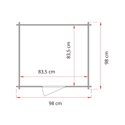 Cabane de jardin en bois pour enfants Heidi 1x1 m Blockhouse 12 mm avec porte et fenêtre