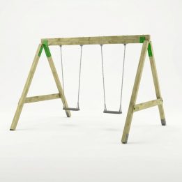 Balançoire en Bois FunForte Swing Double Siège pour Usage Public