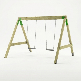 Balançoire en Bois FunForte Swing Double Siège pour Usage Public