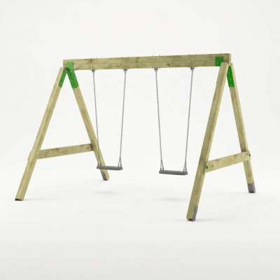 Balançoire en Bois FunForte Swing Double Siège pour Usage Public