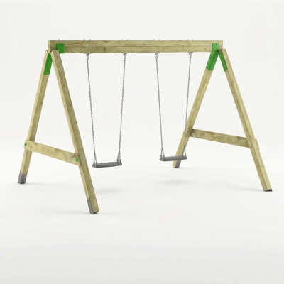 Balançoire en Bois FunForte Swing Double Siège pour Usage Public