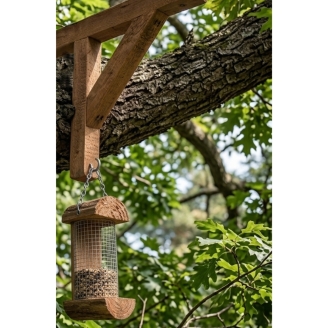 Mangeoire pour Oiseaux Robin en Bois de Conifère 7 x 10 x 19,5 cm